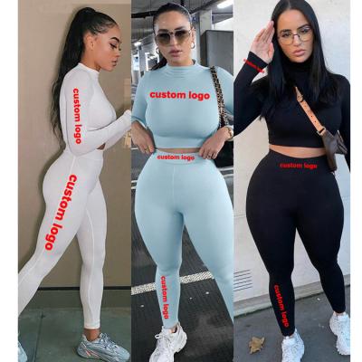 China Wholesale Free Shipping Breathable Ladies Gym Sports Wear Girls Workout Suit Sporty Crop Tops With Gaiters Women Fitness Yoga Set for sale