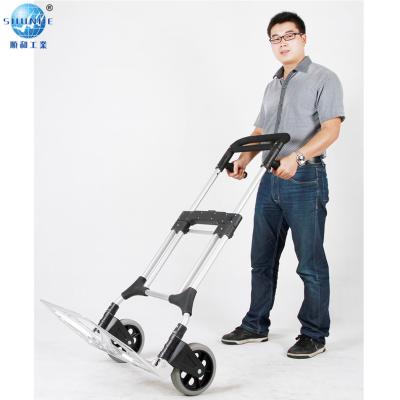 China Hot Aluminum Foldabel Wheel China Two Wheel Trolley Foldable Trolley For Warehouse Mobile Trolley for sale