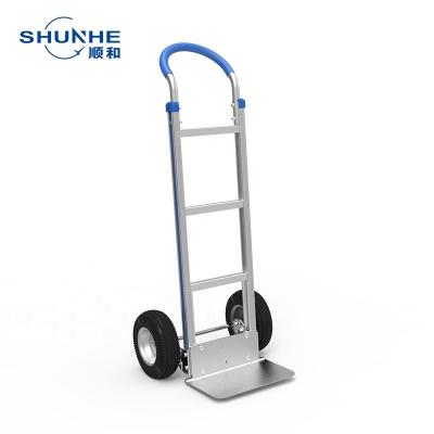 China Heavy Duty Buckle Service Horizontal Handle Aluminum Hand Truck Hand Truck 440 Pounds Capacity for sale