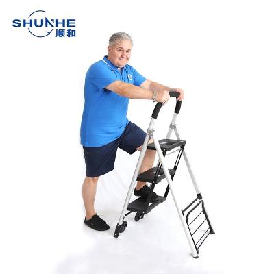 China Industrial Aluminum 2 In 1 Folding Ladders Truck Ladder Trolley EN131 for sale