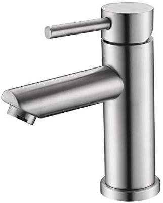 China Modern Single Hole Bathroom Faucet Single Handle Bathroom Sink Faucet Brushed Nickel Stainless Steel Basin Mixer Tap for sale