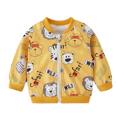 China 2021 Autumn Korean Casual Cute Baby Girls Boys Anti-shrink Windproof Tops Coat Cartoon Jacket For Child for sale