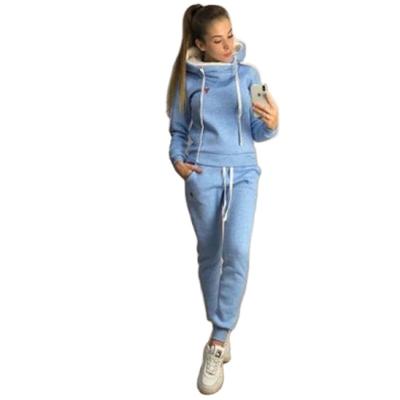 China Wholesale Custom Anti-wrinkle Ladies Refine Hooded Thick Warm Fitness Clothing Sports Wear Women Winter Sport Suit for sale