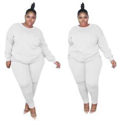 China 2021 New Anti-wrinkle Winter Two Piece Jogging Plus Size Women's Sportswear Plain Sweat Suits Set Hoodies Set for sale