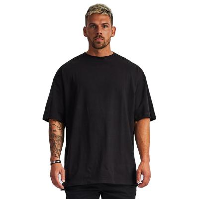 China Custom Summer Anti-Wrinkle Breathable Fitness Tops Loose Oversized Short Sleeve Men's T-Shirt Tees for sale