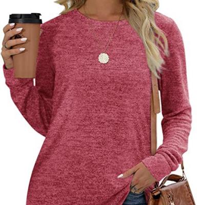 China OEM Autumn Loose Cotton Crew Neck Custom Made Anti-Wrinkle Full Body Fitness Plain Long Sleeve T-Shirt For Women for sale