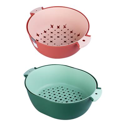 China Sustainable plastic kitchen fruit basket storage drain home fashion home use vegetable basket for sale