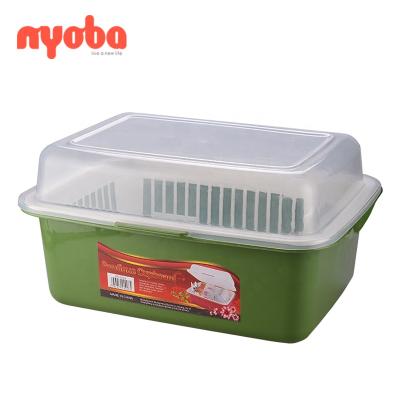 China New Design Cupboard Drain Storage Box Durable Plastic Wholesale Viable Household Multifunctional Dustproof Dishes Cover Racks for sale