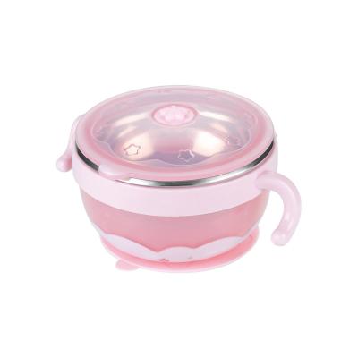 China USU304 Grade Safe Inner Baby BPA Free Hot Food Bowl Handle New Design Water To Inject Silica Gel Suction Cup Duct Hole Double Side Seal for sale