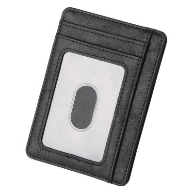 China BOSHIONCASE Leisure PU Card Holder High Quality Wallet RFID Blocking Vintage Smart Card Wallet Slim Card Case For Women Men for sale