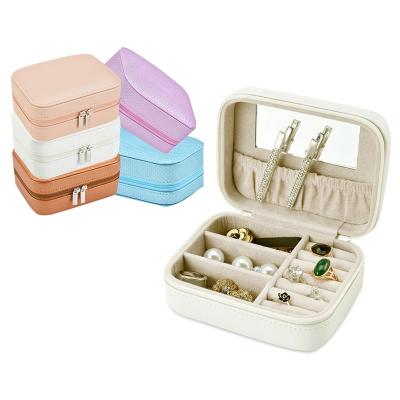 China Jewelry Storage SUPERSEPTEMBER Discount PU17001 Small Zipper Jewelry Box For Wedding Gift Boxes Party Return Jewelry Gifts Box With Many Color for sale