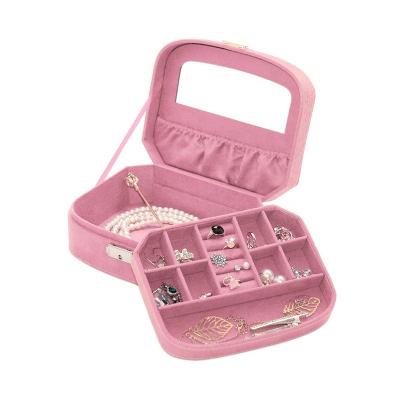 China Wedding BMD Pink Color Jewelry Boxes For Girls Birthday Gifts Mirror Jewelry Storage Box Organizer - R041c for sale