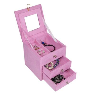 China 2021 Luxury Pink Cardboard Box BMD Color Velvet Jewelry Gift Box Promotional Items - R036c for sale