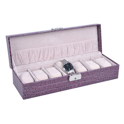 China Wholesale Watch Package Factory Direct Sale 6 Slots Watch Storage Box With Pillow for sale