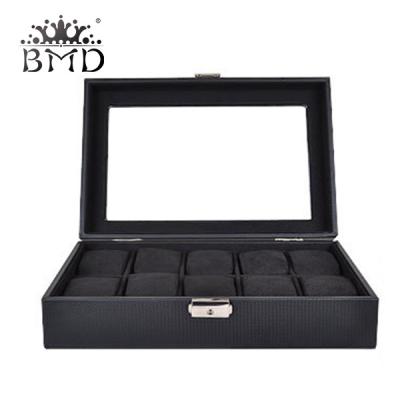 China Leather Display 10 Slots Watch Box Men Watch Storage Boxes for sale