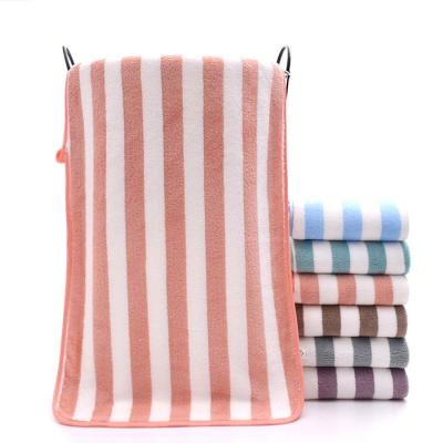 China Factory Price Square Durable Goods Knitted Coral Fleece Plush Bath Towel For Home for sale