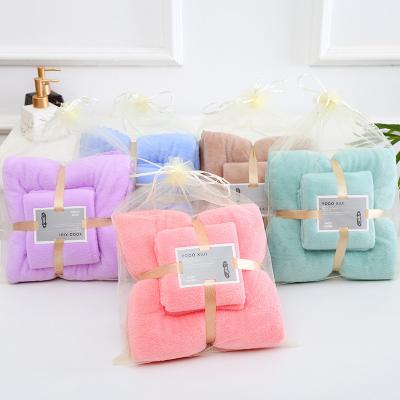 China Luxury 2pcs Microfiber Bathroom Towel Sets Absorbent Bath Towels And Bath Towel for sale