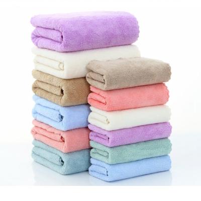 China Luxury Microfiber Fleece Towel Sets 2pcs Bathroom Soft Coral Absorbent Towels And Bath Towel Sets for sale