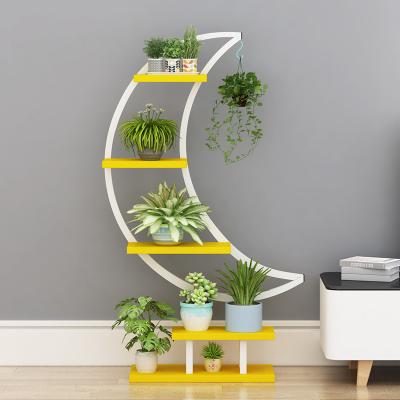 China Morden luxury popular mdoern decor household floor indoor plants indoor plant rack metal wood rack for sale