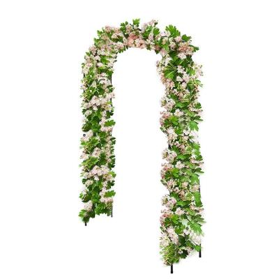 China Viable Outdoor Party Wedding Arcade Iron Shaft Decoration Trellis Garden Arch Metal Garden Arch Waterproof Black PVC Coated 120*240CM for sale