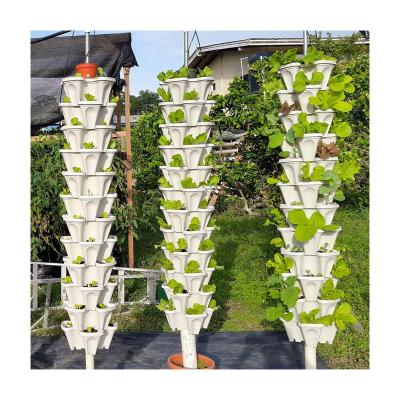 China American Decorative Vegetable Strawberry Planter Plant Style Three-dimensional Stackable Plastic Flower Pot For Home Decoration for sale