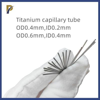 China Gr1 OD0.4mm ID0.2mm tubo de titanio puro tubo de titanio capilar para dispositivos médicos en venta