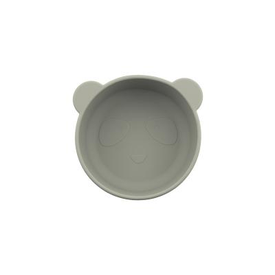 China Hot Single Silicone Baby Dish Sucker Dinner Plate Newborn Cute Animal Baby Bowl Single Suction Feeding Bowl for sale