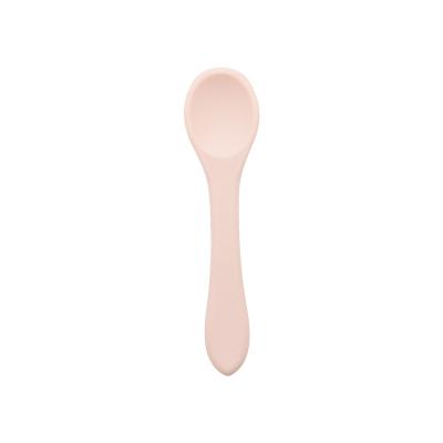 China Plain Tip BPA Free Soft Silicone Training Feeding Spoon For Baby Weaning Stage Early Stage Feeding Feeding Spoons for sale