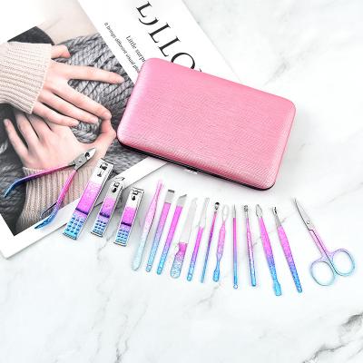 China Multifunctional 16 PCS Stainless Steel Nail Clipper Set Eco-friendly Portable Cosmetology Manicure for sale