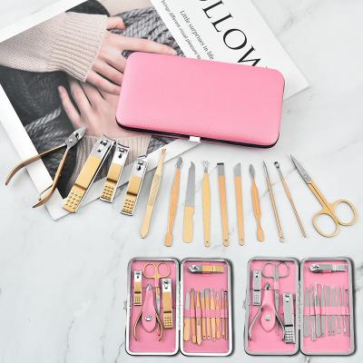 China Multifunctional 14 PCS Stainless Steel Nail Clipper Set Eco-friendly Portable Cosmetology Manicure for sale