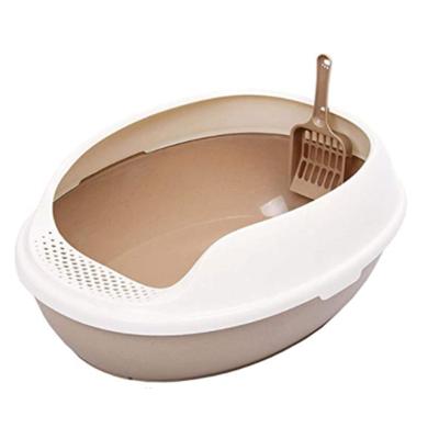 China Viable Cat Litter Box With Lid Foldable Large Kitty Litter Boxes Cats Toilet Including Plastic Pet Scoop for sale