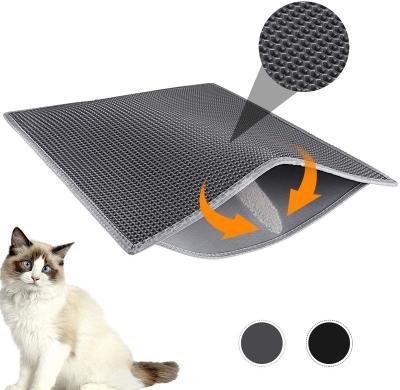 China Cat Litter Mat Viable Trapping Mat Urine Proof Trapper Mat for Cats Clean Products Honeycomb Double Layer Design Waterproof for sale