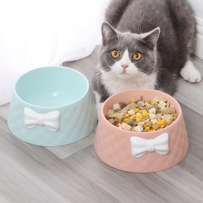 China Wholesale High Quality Viable Cute Bowknot Cute PP Pet Cat Safe Strong Shape Dog Bowl For Food And Water For Small Pet for sale