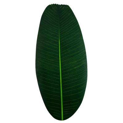 China Sustainable IN CURRENT Hawaiian Green Banana Leaf Table Mat Artificial Plant Desktop Wall Decor Table Runner Place Mat for sale