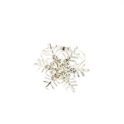 China Viable IN RUNNING Christmas Snowflake Rhinestone Silver Rocket Towel Ring For Christmas Festival, Winter Season for sale