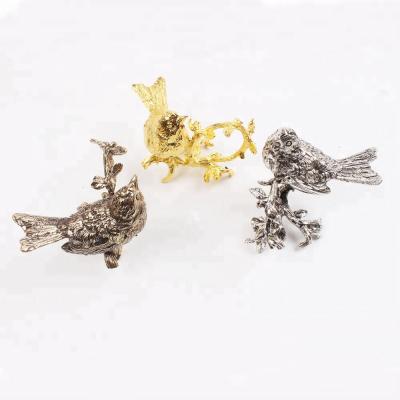 China Metal Pewter Song Bird Vintage Viable Napkin Rings For Table Decoration for sale