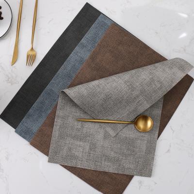 China Viable IN STOCK Wholesale PU Leather Place Mat Eco-friendly , Anti-slip for sale