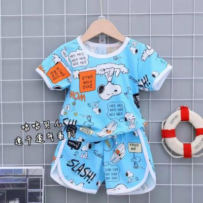 China Absorbent Soft Treatment Sweaty Summer Breathable Kids Wear Casual Comfortable Short Sleeve Boy Clothing Sets Towel for sale