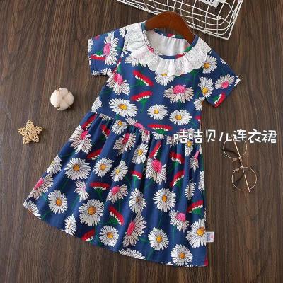 China 2023 Sweat Absorbent Soft Treatment Summer Kids Clothes Breathable Girls Dresses Cotton Backless Children Wears Girls Dresses for sale