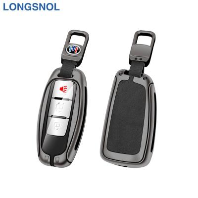 China High Quallity LONGSNOL Cowhide Car Cover Keychain Keys Bag Car Key Case For Nissan Car Key Accessories for sale