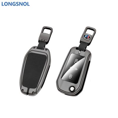 China High Quallity LONGSNOL  High Quality Cowhide Car Keys Bag Cover Keychain Car Key Case For Peugeot Car Key Accessories for sale