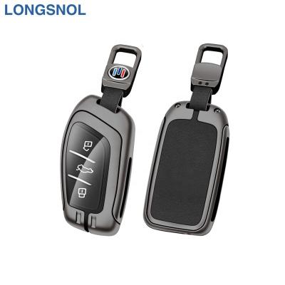 China High Quallity LONGSNOL Cowhide Car Keys Bag Cover Keychain Car Key Case For MG Morris Garages Car Key Accessories for sale