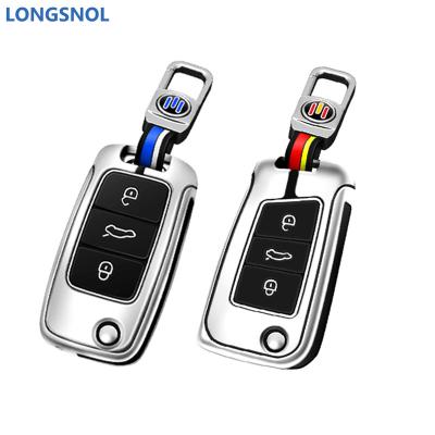 China High Quallity LONGSNOL Aluminium alloy Car Key Case For VW Cover Keychain Keys Bag Car Key Accessories High Quality for sale