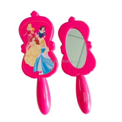 China 2022 Supplier Audited Supplier Princess Character Plastic Hair Comb Plastic Home Hairbrush And Mirror for sale