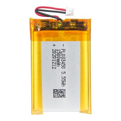 China Rechargeable Toys 083450 3.7V 1500mAh GSP Lipo Battery Lithium Ion Polymer Battery For Digital Device for sale