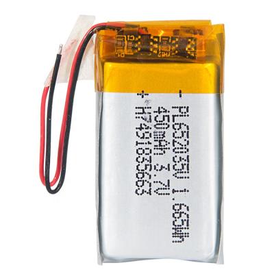 China Hot Sale PL652035 GSP 450mAh 3.7V Lipo Lithium Polymer Li-ion Rechargeable Battery Cells Toys for sale