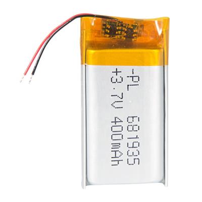 China Rechargeable Toys 681935 400mAh 3.7V Lithium Li-ion Polymer Lipo Cell Battery for sale