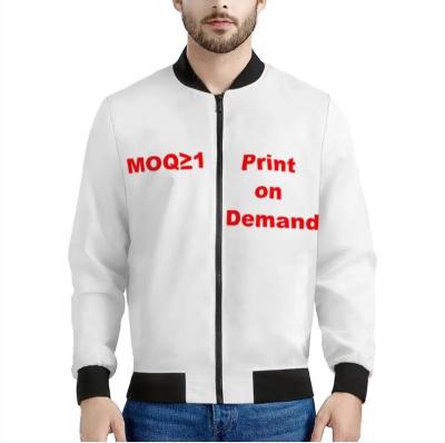 China Wholesale Custom Sublimation Mens Breathable Jackets Printing Design Varsity Bomber Jackets Polyester Casual Jackets For Men High Quality for sale