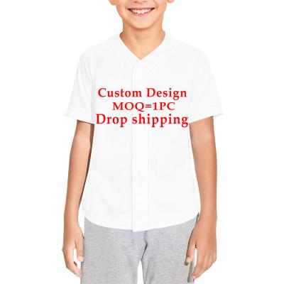 China Wholesale Kids Breathable Button Down Baseball Uniform T-Shirt Custom Design Baseball Tank Top Sublimation Kids Unisex Baseball Tank Top for sale