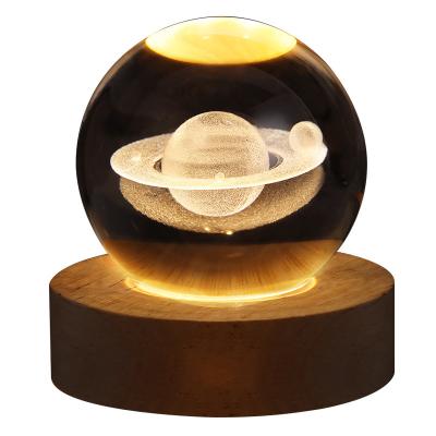 China Europe Galaxy Luminous Moon Crystal Ball Night Lamp Table Top Small Ornament Creative Decorative Gift for sale